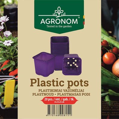 Plastpotte lilla agronom 8cm