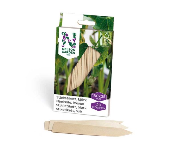 Planteskilte træ 13 cm, 20 stk