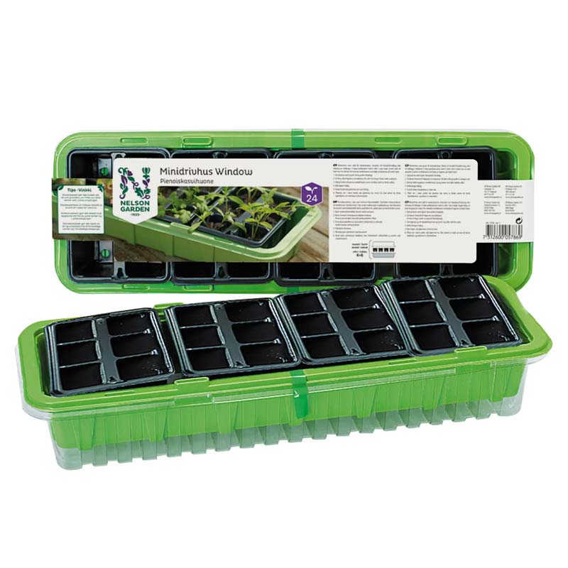 Minidrivhus med 4 potteindsatser