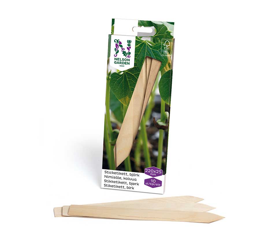 Planteskilte træ 22 cm, 10 stk