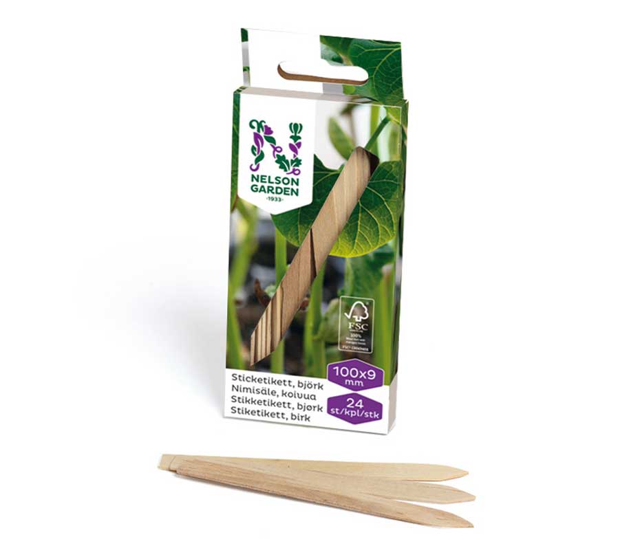 Planteskilte træ 10 cm, 24 stk