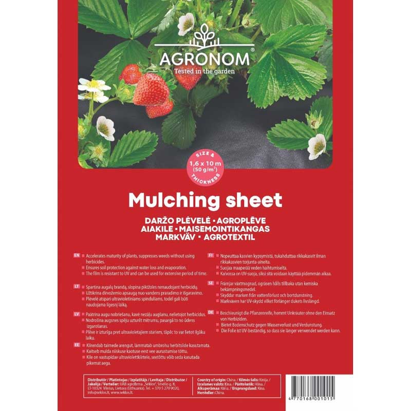 Bunddække 1,6x10m 50g/m²